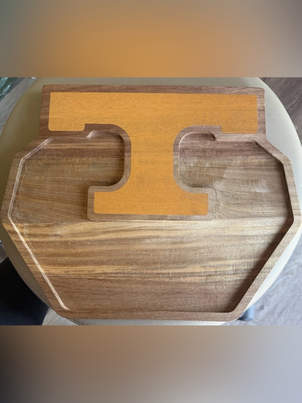 University of TN Wooden Decorative Tray with Orange 'T' Accent
